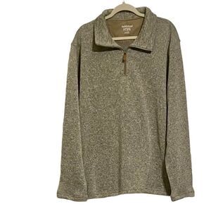 Saddlebred Comfort Flex Fleece Men's XL Taupe Jacket 1/4 Zip Pullover
